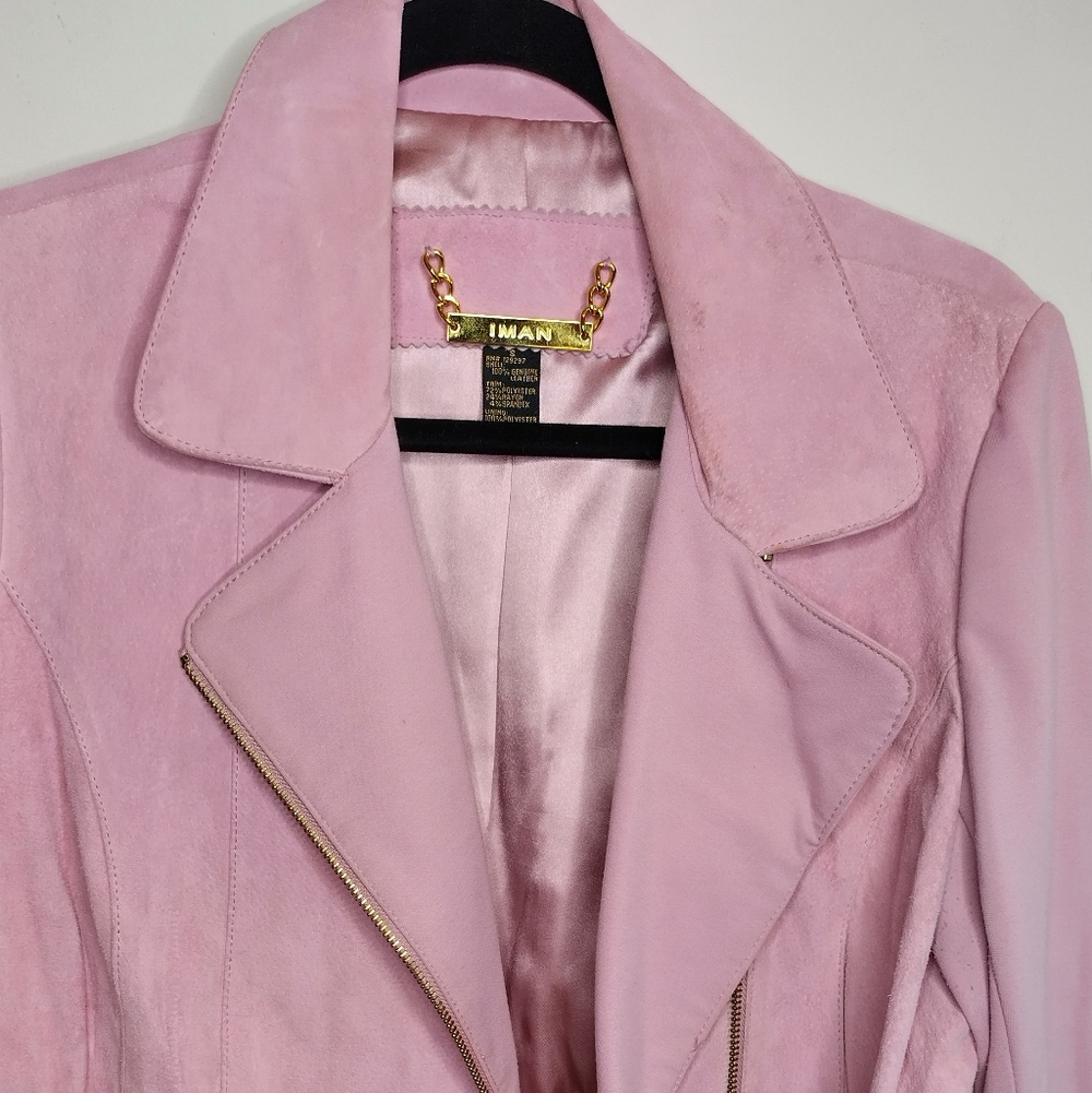 IMAN Women's Pink Motorcycle Jacket S - Picture 4 of 7